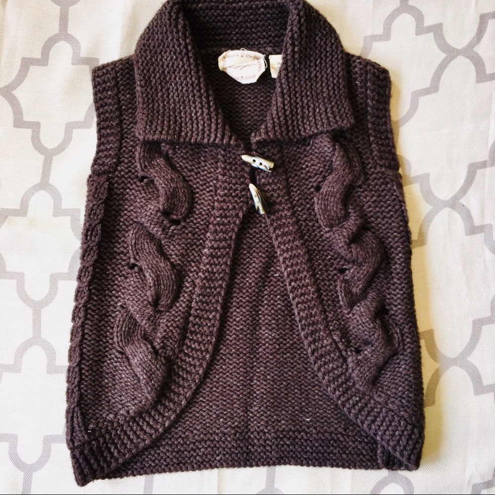 Anthropologie Kenji Women Chunky Knit Shrug Vest M